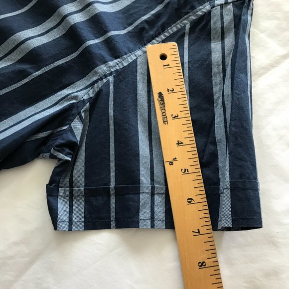 Slate & Stone Shirt Men Large Blue White Striped Button Up Collared Short Sleeve - Picture 8 of 10